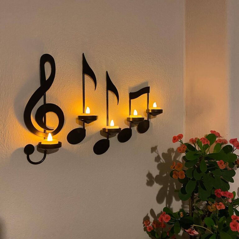 Wall-mounted Musical Note Candle Holder