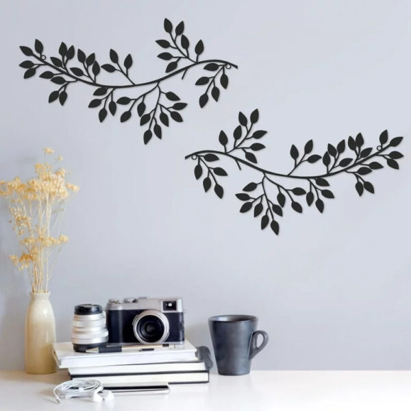 Black Branch Leaf Hanging Wall Iron Art Decor