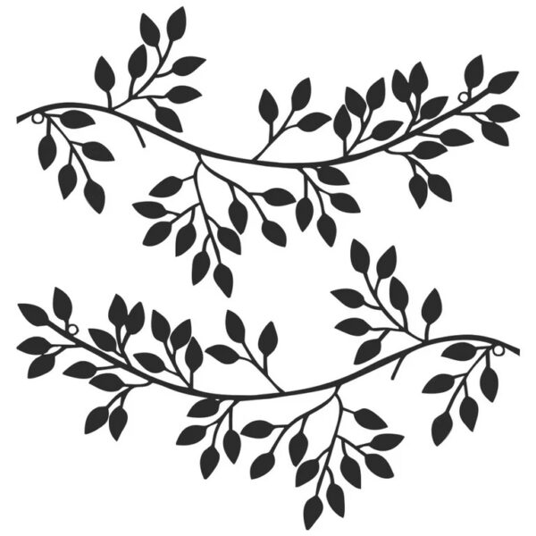 Black Branch Leaf Hanging Wall Iron Art Decor - Image 4