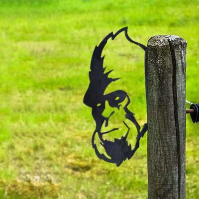 Chimpanzees Cross-Border Metal Iron Sign