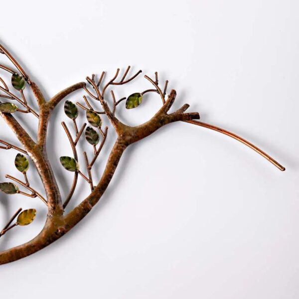 Hummingbird with Branches Metal Wall Art - Image 2