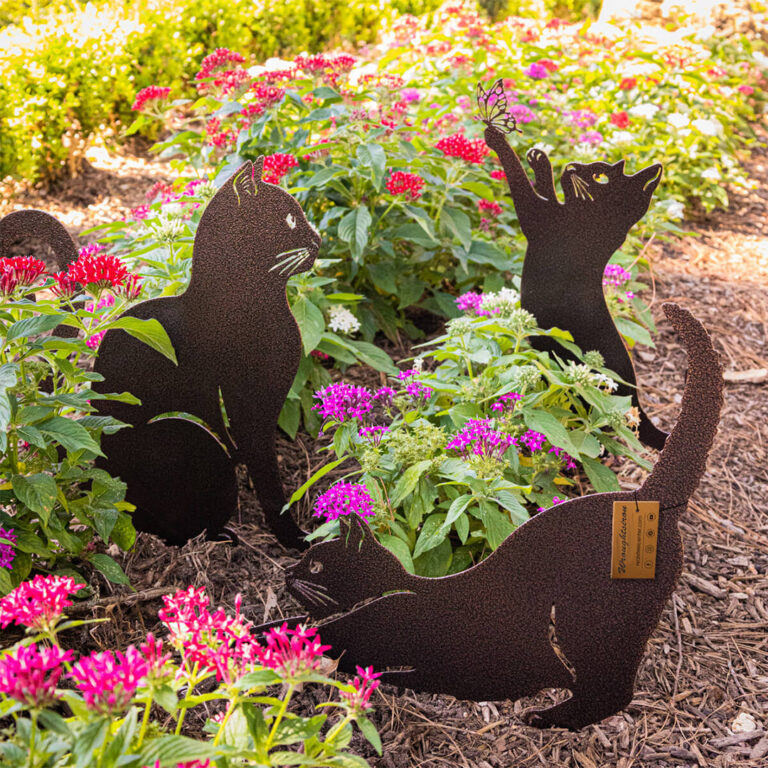 Garden Art - Metal Cats-Gifts For Cat Lovers