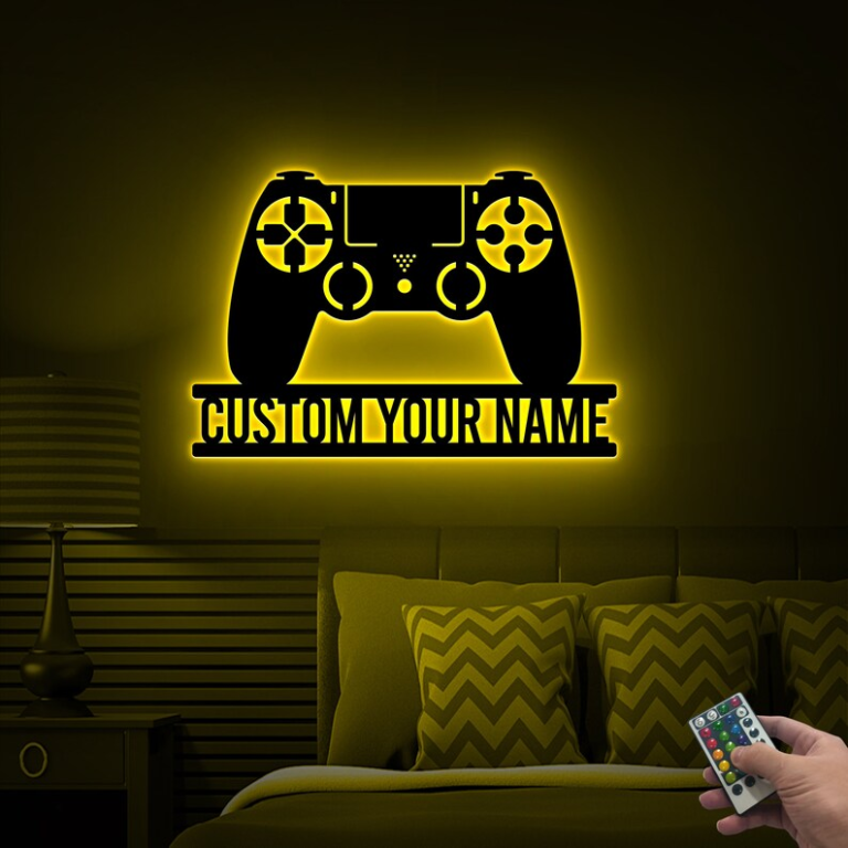 Metal Sign with 16 Color LED Lights - Custom Game Room Metal Sign