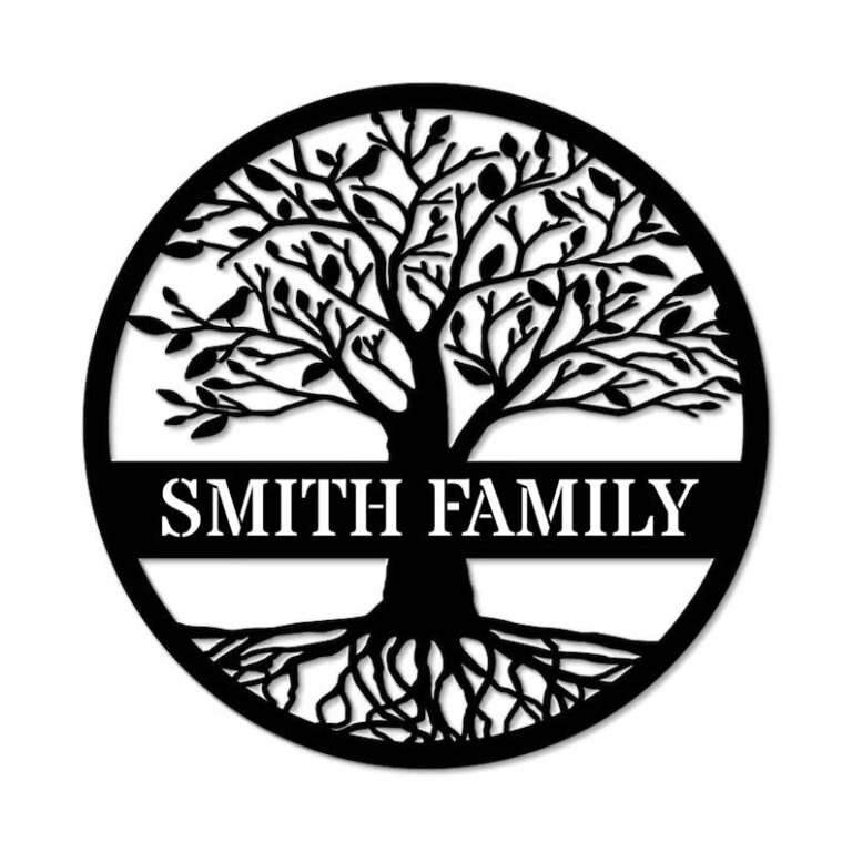 Custom Name Tree of Life Metal Sign