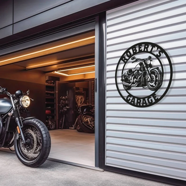 Custom Motorcycle Garage Metal Monogram