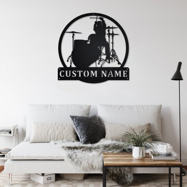 VVEDESIGN Custom Drummer Metal Wall Sign - Personalized Drummer Metal Wall Art - Drummer Metal Wall Decor - Personalized Home Decor - Housewarming Gift - Image 4