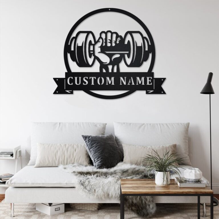 VVEDESIGN Custom Gym Metal Wall Sign - Personalized Gym Metal Wall Art - Gym Metal Wall Decor - Personalized Home Decor - Name Sign - Gift for Him - Image 5