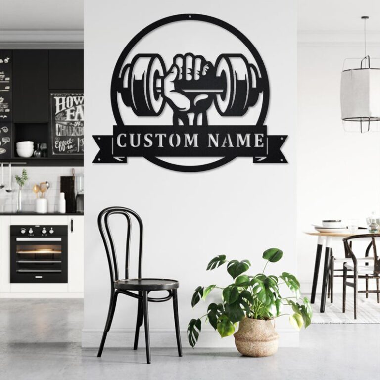 VVEDESIGN Custom Gym Metal Wall Sign - Personalized Gym Metal Wall Art - Gym Metal Wall Decor - Personalized Home Decor - Name Sign - Gift for Him - Image 4