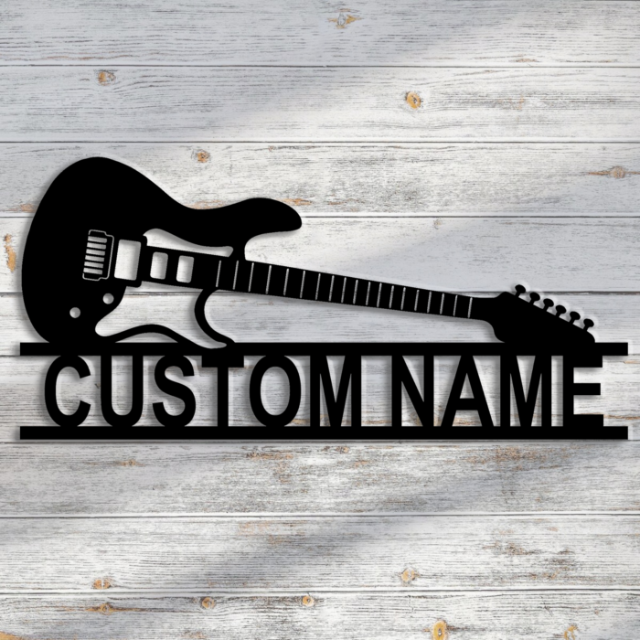 Personalized Guitar Metal Sign,Custom Guitar Wall Art Decor for Music Lovers,Metal Wall Hanging for Musicians,Guitar Studio Sign,Gift For Guitarist,8-24 Inch