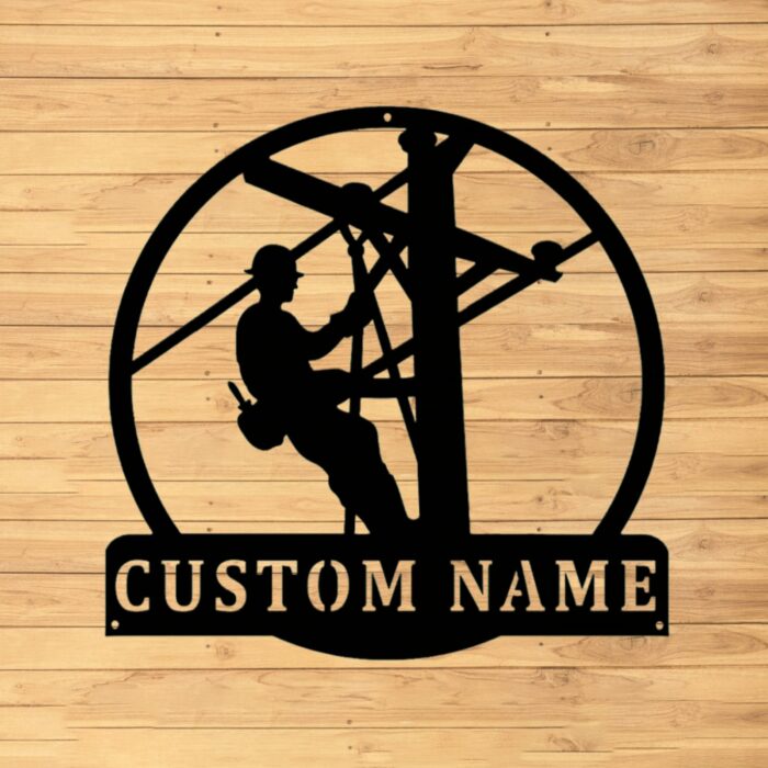 Custom Lineman Metal Wall Sign - Personalized Lineman Metal Wall Art - Lineman Metal Wall Decor - Custom Lineman Name Sign - Lineman Gift - Home Decor