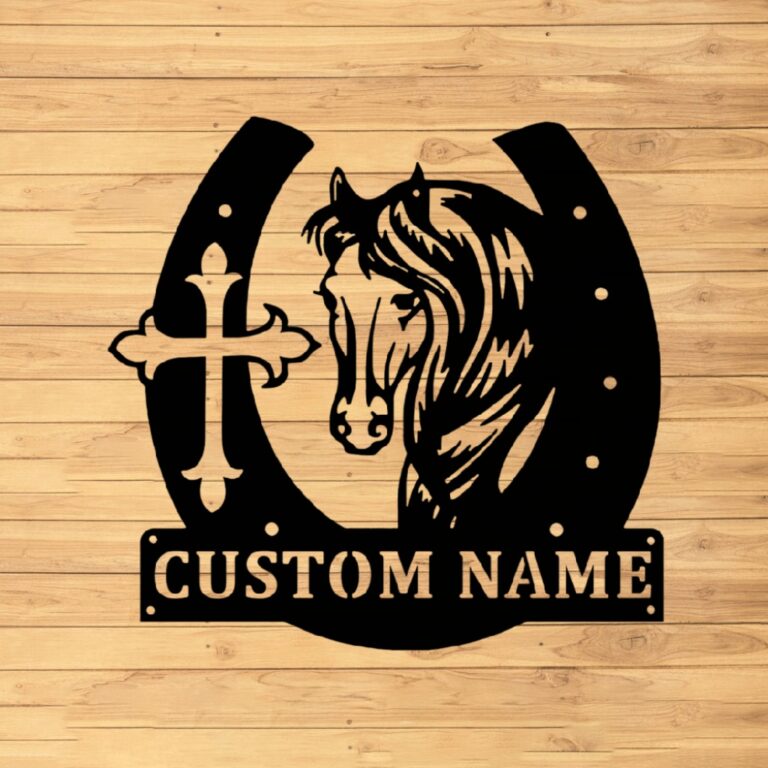 VVEDESIGN Custom Horse Metal Wall Sign - Personalized Horse Metal Wall Art - Horse Metal Wall Decor - Housewarming Gifts - Indoor Signs - Metal Home Decor