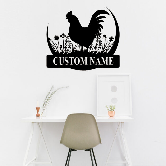 Custom Rooster Metal Wall Signs - Personalized Rooster Metal Wall Art - Rooster Metal Wall Decor - Rooster Name Signs - Gift For Farmer - Chicken Farmhouse Decor - Image 4