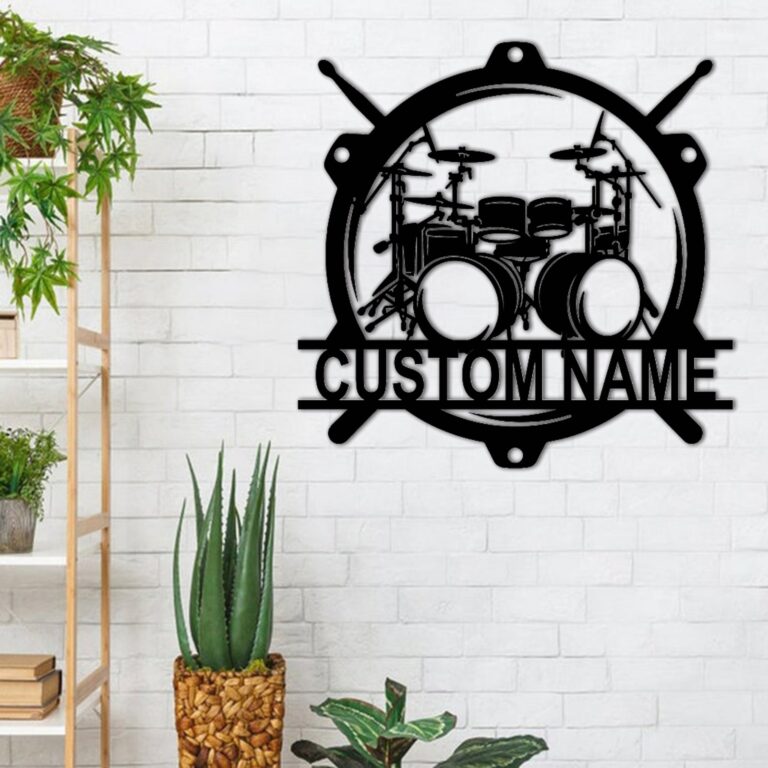 Custom Name Drum Metal Wall Art, Personalized Wall Decor, Custom Drum Metal Sign, Music Wall Art, Living Room Wall Art - Image 4