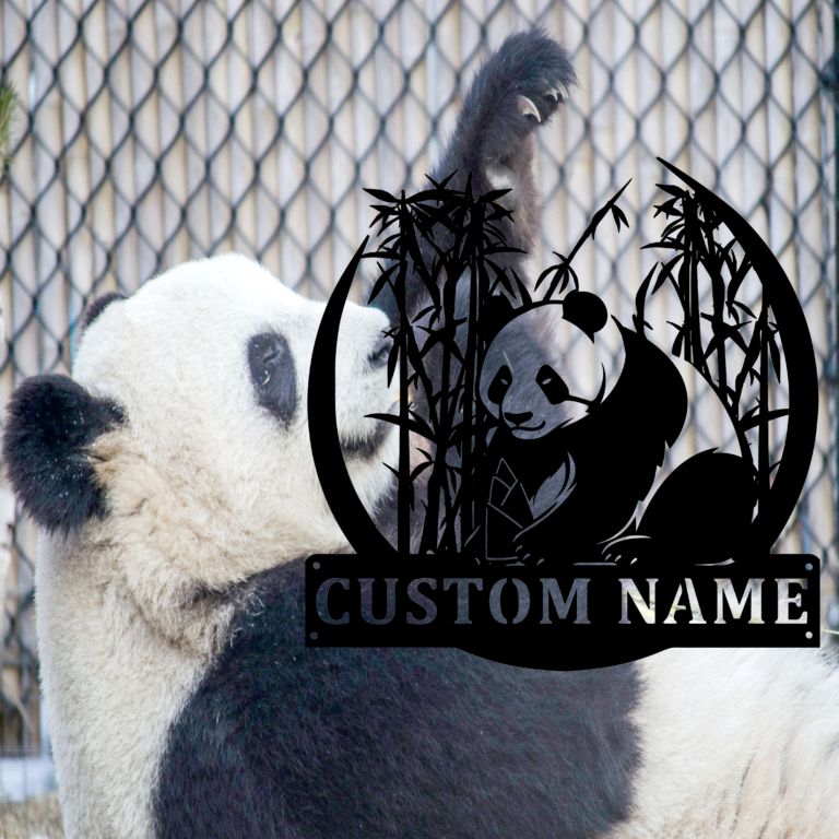 Custom Panda Holding Bamboo Shoots Metal Wall Art, Custom Metal Panda Holding Bamboo Shoots Sign, Panda Sign With Name,Bedroom Sign, Panda Lover's Gift,8-24 Inch - Image 4