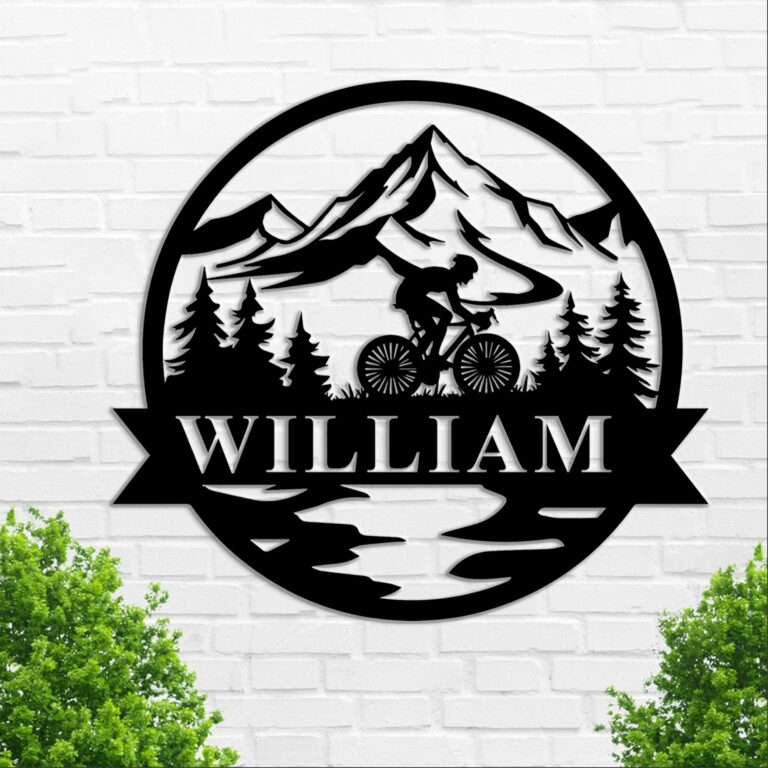 Custom Mountain Biking Metal Sign, Personalized Bicycle Decor, Road Bike Mountain Metal Sign, Metal Biker Wall Art, Bicycle Lover Gift