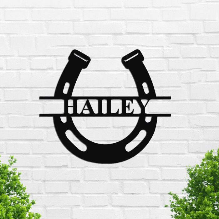 Gerryed Horseshoe Sign Horse Name Plate Personalized Horse Name Sign Horse Metal Sign Horse Stall Wall Hanging Horse Name Sign Horse Lover Gift