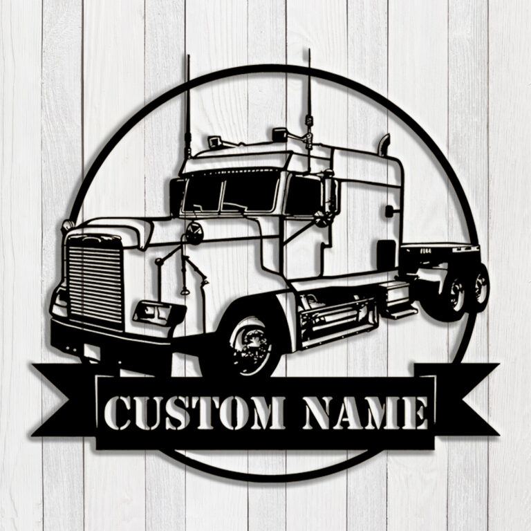 Custom Semi Truck Driver Metal Wall Sign, Personalized Trucker Name Sign, Home Decor, Garage Decor, Father's Day Gift, 8-24inch