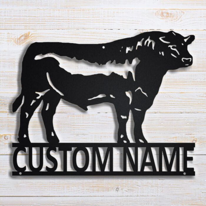 Custom Black Bull Metal Wall Art, Personalized Bull Name Sign,metal Outdoor Wall Art, Monogram Door Hanger,farmhouse Metal Sign, Farm Decoration, Cow Outdoor Custom Signs - Image 2