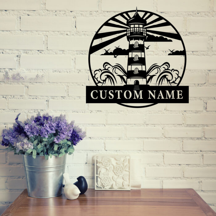 Custom Lighthouse Metal Wall Sign - Personalized Lighthouse Metal Wall Art - Lighthouse Metal Wall Decor - Lighthouse Name Signs - Lighthouse Led Decor - Image 3