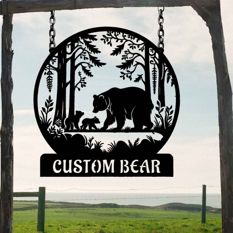 Personalized Metal Bear Sign,Gotstorms Bear Wall Decor,Custom Bear Family Sign,Hunting decor,Outdoor Decor,Dad Gift, - Image 4