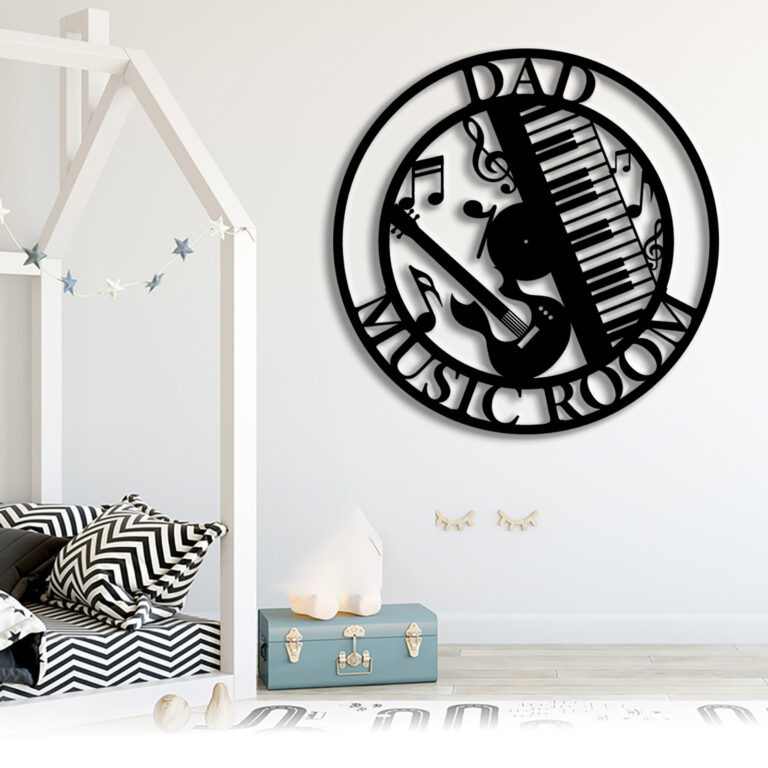 Custom Music Room Metal Wall Sign, Personalized Music Studio Metal Wall Art, Personalized Music Decor, Musical Sign, Musician Gift, Guitar Drums Keyboard Logo, Birthday Gift, 8-24 Inches - Image 5