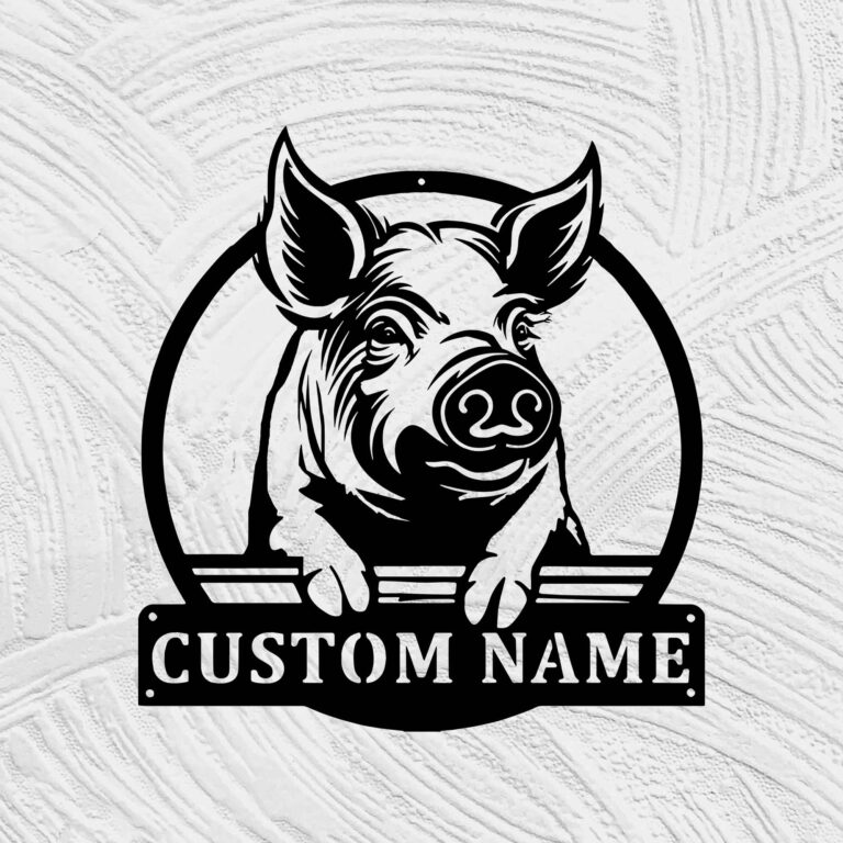 Custom Pig Metal Wall Decorations, Pig Art Signs, Pig Signs, Metal Pig Wall Art, Metal Wall Decorations, Metal Wall Hangings, Gift For Friends, Gift For Family