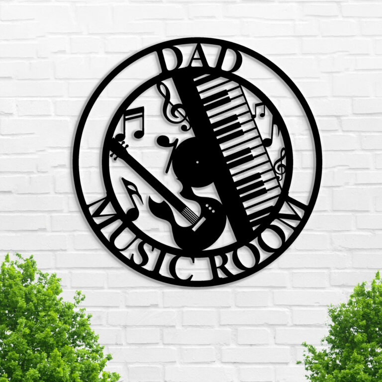 Custom Music Room Metal Wall Sign, Personalized Music Studio Metal Wall Art, Personalized Music Decor, Musical Sign, Musician Gift, Guitar Drums Keyboard Logo, Birthday Gift, 8-24 Inches - Image 3