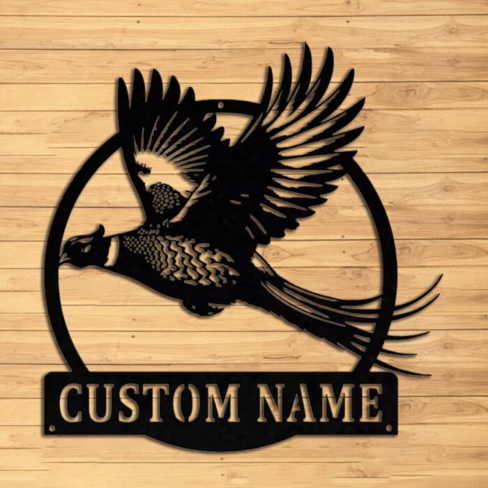 Custom Pheasant Metal Wall Sign - Personalized Pheasant Metal Wall Art - Pheasant Metal Wall Decor - Pheasant Name Sign - Pheasant Led Decor - Hunter Gifts