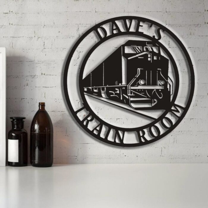 Metal Railway Train Sign, Personalized Train Sign,Outdoor Indoor Train Wall Art, Custom Metal Sign, Train Metal Sign - Metal Wall D??cor, Railroad signs, Initial Wall Decor - Image 5