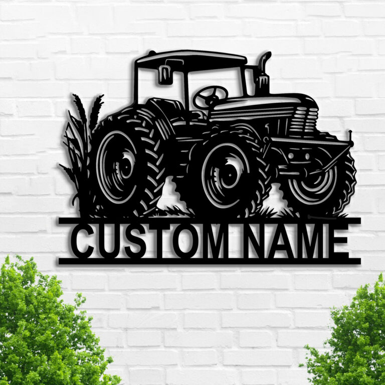 ElevateIQ Custom Tractor Metal Wall Sign - Personalized Tractor Name Art, Farmhouse Decor for Garage - Gifts for Farmers - Custom Tractor, Housewarming Gift, Black, 8 to 24 Inches - Image 2