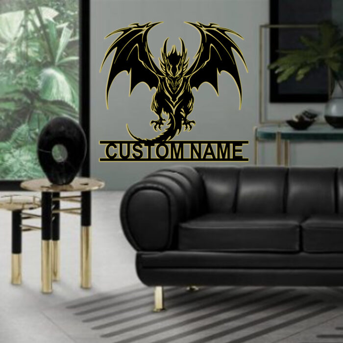 Custom Dragon Metal Wall Art??Custom Name Dragon Metal Sign With LED Light, Dragon Lover Gifts, Boy Room Decor?? Dragon Metal Art?? Birthday Gift??Man's Cave??Gaming Room Metal Wall Decor - Image 5