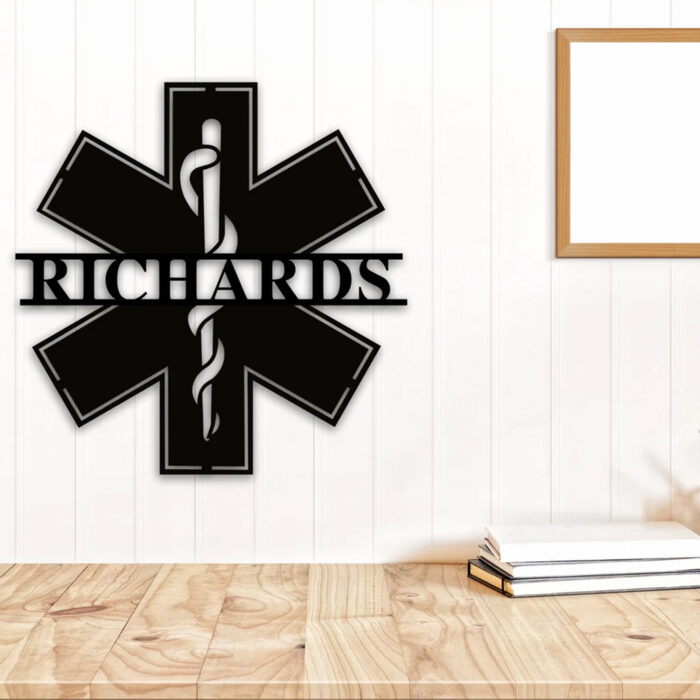 Personalized Medical Metal Name Sign, Ems Paramedic Custom Metal Wall Hanger, Gift For Medic, First Responder Gifts,custom Medical Field Gift, Metal Outdoor Wall Art - Image 4