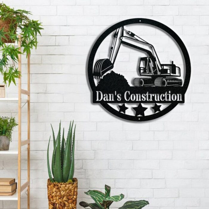 Personalized Excavator Metal Sign??Construction Metal Decor, Contractor Sign Business Sign, Construction Business Metal sign, Excavator Metal Wall Art, Personalized Name Wall Decor - Image 4