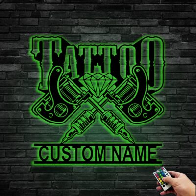 Personalized Tattoo Machine Metal Sign,Custom Tattoo Shop Decor,Tattoo Studio Wall Decor,Tattoo Machine Metal Wall Art??Tattoo Artist Gift