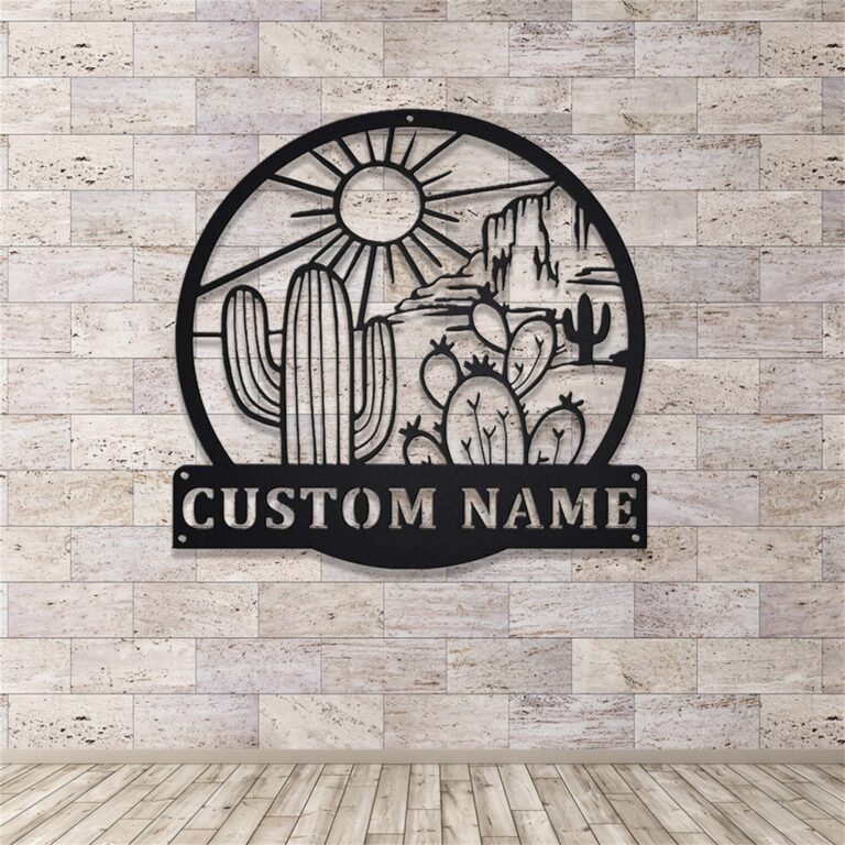 Custom Cactus Metal Sign,Cactus Metal Wall Art,Metal Cactus Wall Decor,Personalized Cactus Name Signs,Cactus Lover Gifts,Cactus Home Decor