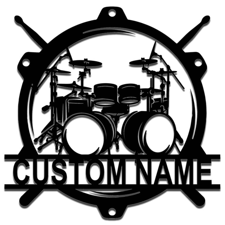 Custom Name Drum Metal Wall Art, Personalized Wall Decor, Custom Drum Metal Sign, Music Wall Art, Living Room Wall Art