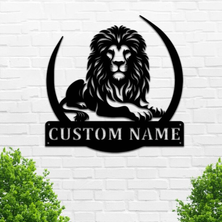 Custom Lion Metal Wall Sign-Personalized Lion Metal Wall Art-Lion Metal Wall Decor-Metal Wall Art-Personalized Name Logo-Name Sign - Image 2