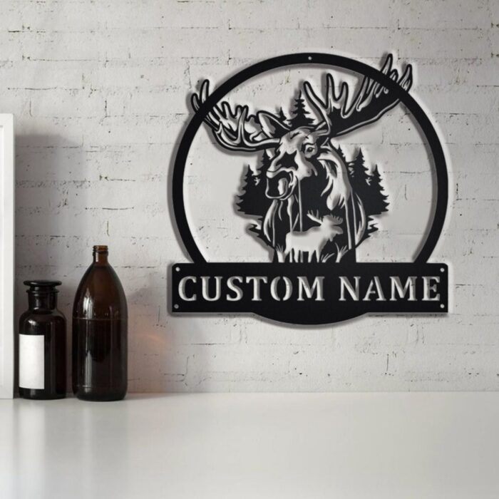 Custom Moose Outdoor Metal Wall Art, Personalized Moose Name Sign, Moose Outdoor Decor, Custom Deer Metal Signs Customized Outdoor, Home Decor Gifts,personalized Name Logo - Image 6