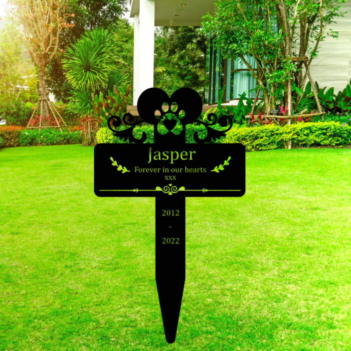 Custom Dog Name Sign Metal Grave Stake, Personalized Dogs Headstone Cross Sign, Customized Remembrance Gift for Pet Owner Dog Lovers, Garden Lawn Pet Sympathy Gifts, Indoor Outdoor Memorial Plaque - Image 3