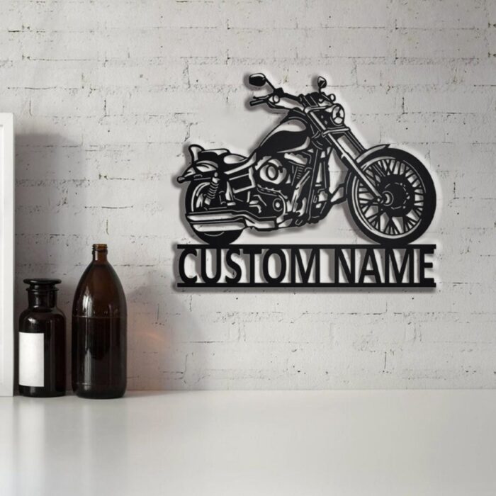 Custom Motorcycle Metal Wall Art, Personalized Biker Name Sign,Motorcycle Metal housewarming gifts new home??Monogram door hanger??Personalized family logo??Men's Personalized Gifts - Image 5