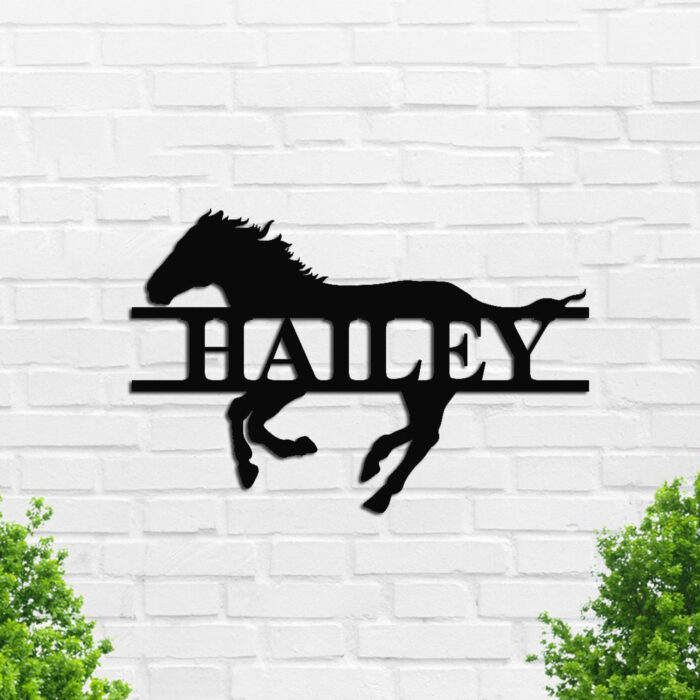 Gerryed Custom Horse Name Plate Personalized Horse Name Sign Horse Metal Wall Art Horse Stall Wall Hanging Horse Name Sign Horse Lover Gift