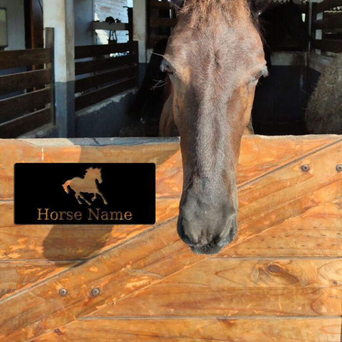 Gerryed Custom Horse Name Plate Personalized Horse Name Sign Horse Metal Wall Art Horse Stall Wall Hanging Horse Name Sign Horse Lover Gift - Image 3