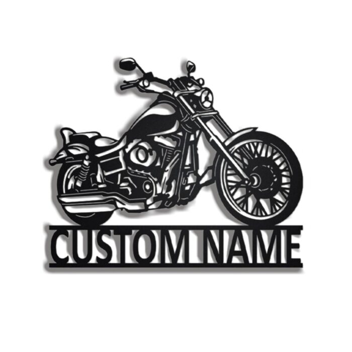 Custom Motorcycle Metal Wall Art, Personalized Biker Name Sign,Motorcycle Metal housewarming gifts new home??Monogram door hanger??Personalized family logo??Men's Personalized Gifts