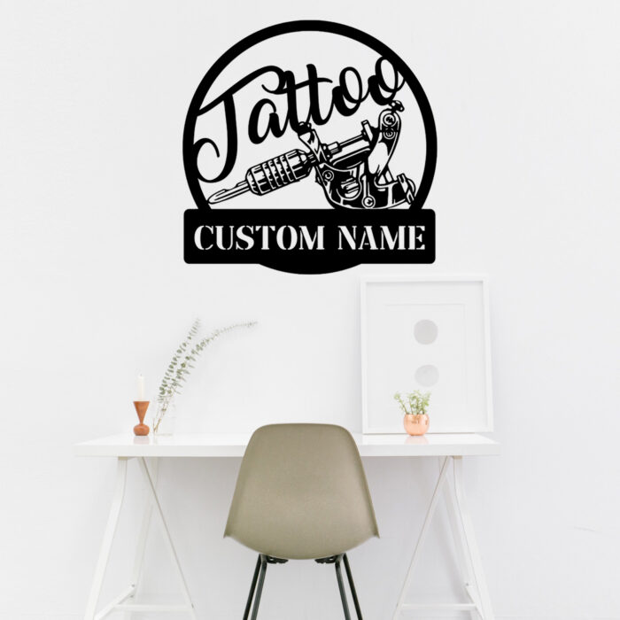 Custom Tattoo Metal Wall Signs - Personalized Tattoo Metal Wall Art - Tattoo Metal Wall Decor - Tattoo Artist Gift - Ink Studio Name Sign - Tattoo Shop Decor - Image 3