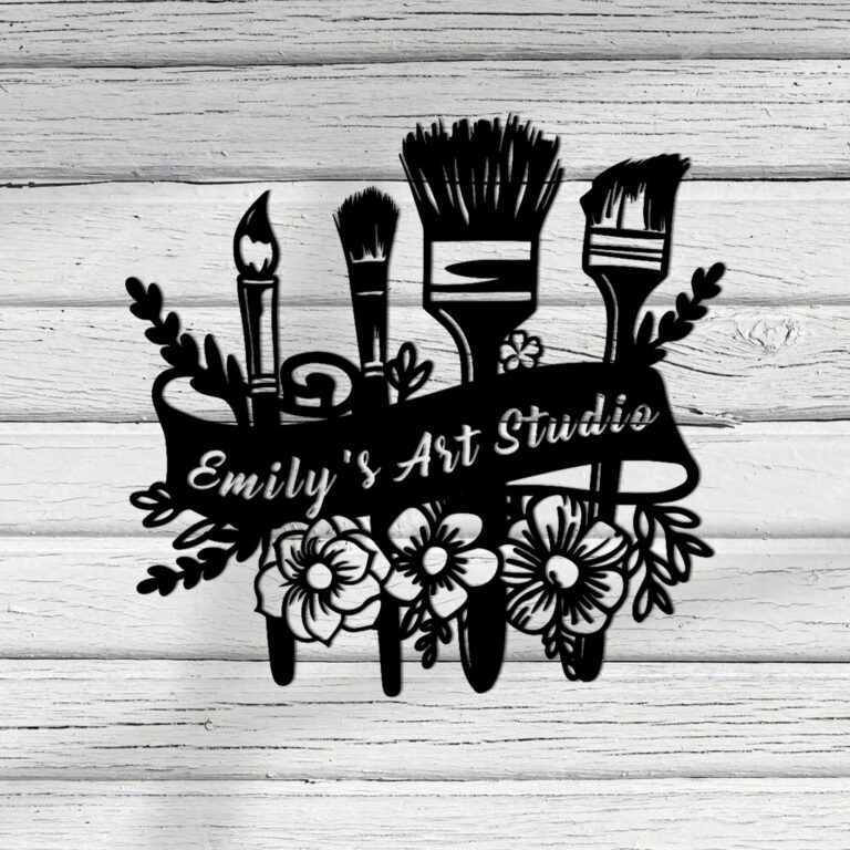 Gerryed Custom Art Studio Sign, Personalized Artists Name Sign, Custom Painter Sign, Art Studio Decor, Painter Metal Wall Art, Art Teacher Gift, Drawing Lover Gift - Image 2