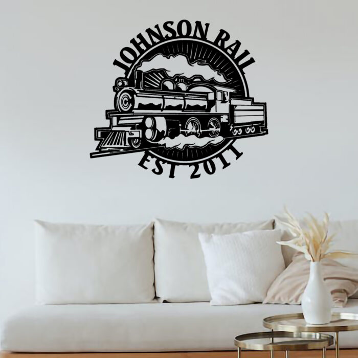 Custom Train Metal Wall Signs - Personalized Train Metal Wall Art - Train Metal Wall Decor - Train Name Signs - Train Driver Gift - Railroad Home Decor - Train Gifts For Men - Image 2