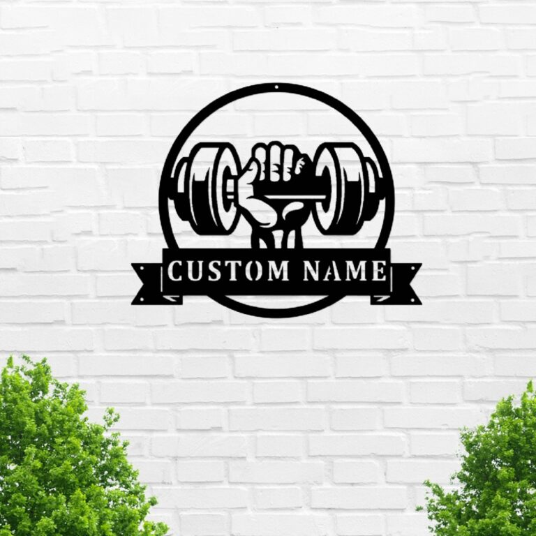 VVEDESIGN Custom Gym Metal Wall Sign - Personalized Gym Metal Wall Art - Gym Metal Wall Decor - Personalized Home Decor - Name Sign - Gift for Him - Image 2