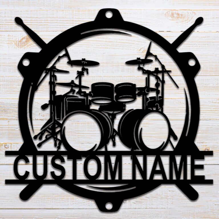 Custom Name Drum Metal Wall Art, Personalized Wall Decor, Custom Drum Metal Sign, Music Wall Art, Living Room Wall Art - Image 2