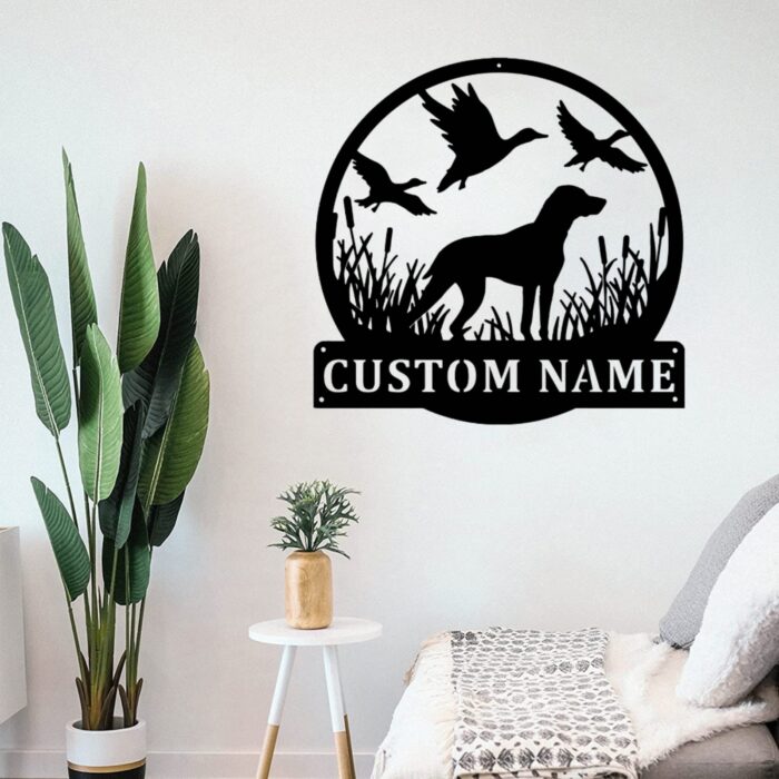 Custom Dog Metal Wall Sign - Personalized Dog Metal Wall Art - Dog Metal Wall Decor - Dog Hunter Name Sign - Custom Hunting Dog - Home Decor - Image 3