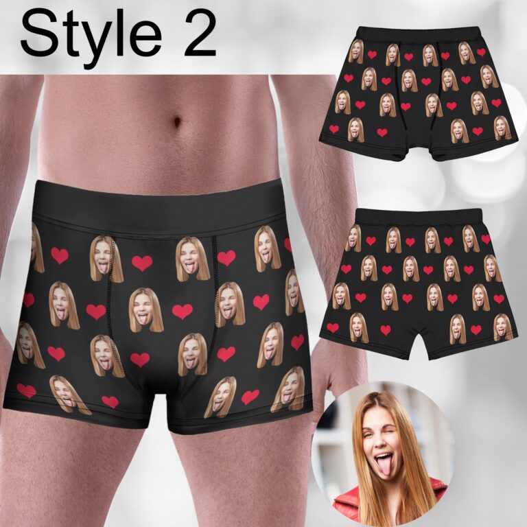 Custom Face Boxers for Husband,Personalized Face Underwear,Boxers with Face,Custom Boxer Briefs with Picture,Funny Photo Underwear for Men